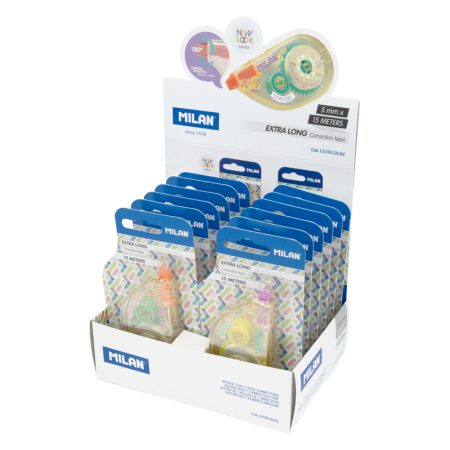 Milan Display Box 12 Blister Packs 5 Mm X 15 M Correction Tape, New Look Series - 1 Pcs.
