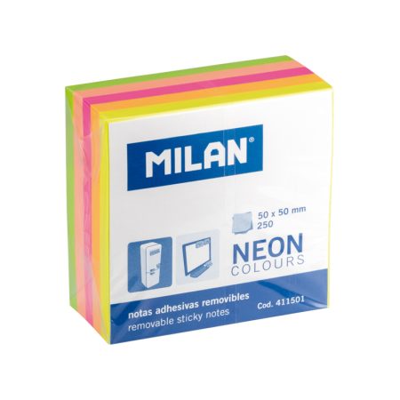 Milan-Minicube Adhesive Notes 50X50 Neon 411501