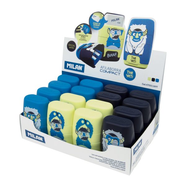 Milan Erasers With Pencil Sharpener COMPACT The Yeti - 1 Pcs.