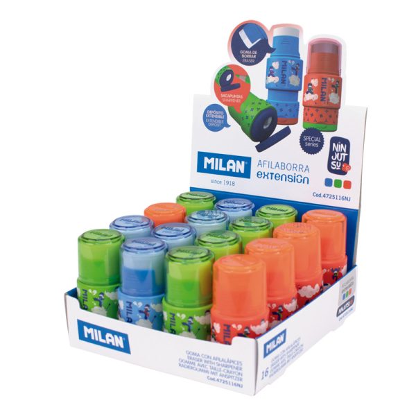 Milan Eraser With Pencil Sharpener EXTENSION Ninjutsu Special Series - 1 Pcs.