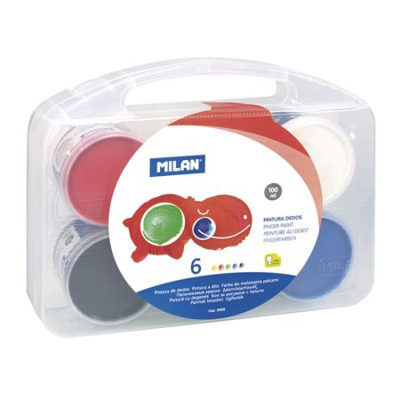 Milan Case 6 Pots 100 Ml Finger Paint, Basic Colours
