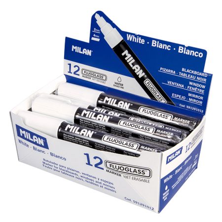 Milan Fluoglass Markers, Chisel Tip 2 - 4 Mm, White Colour. Available In 7 Different Colours - 1 Pcs.