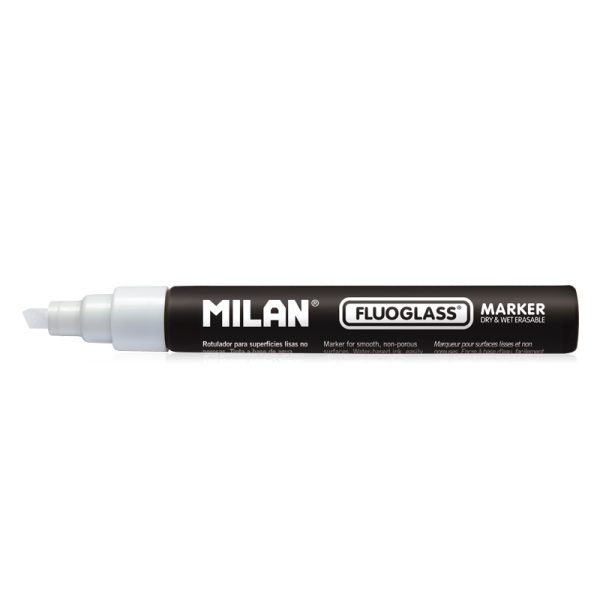 Milan Fluoglass Markers, Chisel Tip 2 - 4 Mm, White Colour. Available In 7 Different Colours - 1 Pcs.