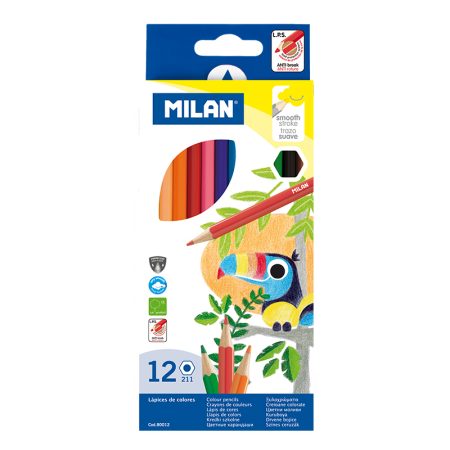 Milan Box 12 Hexagonal Colour Pencils - 1 Pcs.