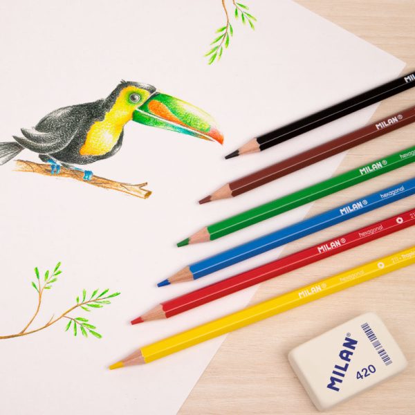 Milan Box 12 Hexagonal Colour Pencils - 1 Pcs.