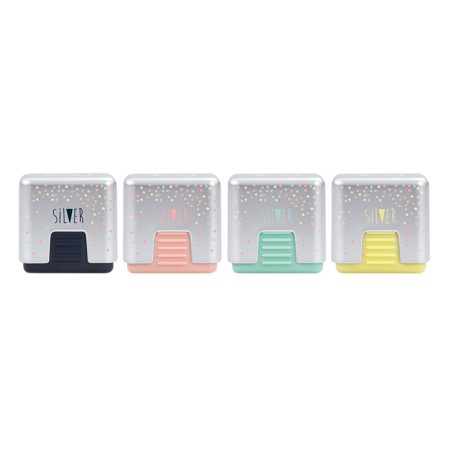Milan Silver Soft Synthetic Rubber Erasers With Protective Case - 1 Pcs