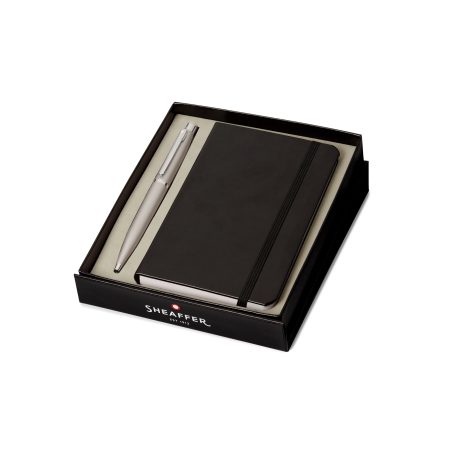 GIFTSET SHEAFFER VFM G9400 STROBE SILVER WITH CHROME TRIM BP WITH SMALL NOTEBOOK