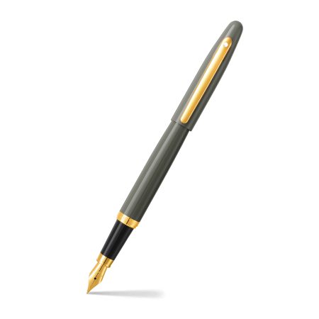 PEN SHEAFFER VFM E9427 LIGHT GREY WITH PVD GOLD TRIM MEDIUM FP
