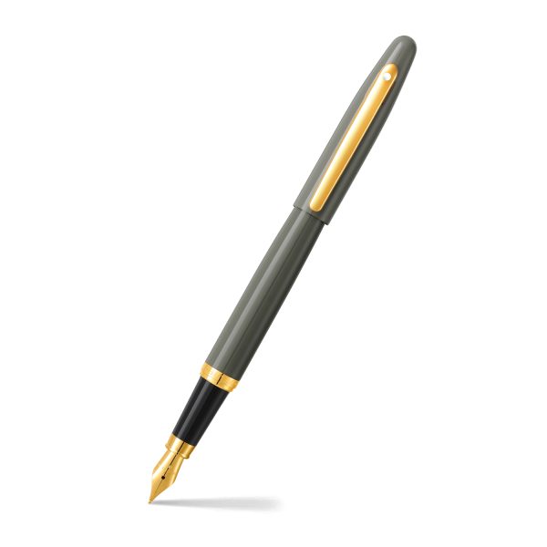 PEN SHEAFFER VFM E9427 LIGHT GREY WITH PVD GOLD TRIM MEDIUM FP