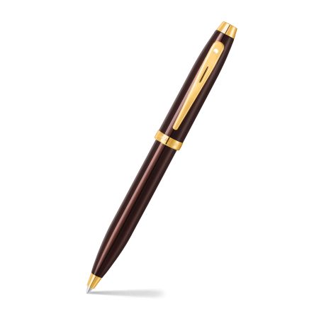 PEN SHEAFFER 100 E9370 COFFEE BROWN WITH PVD GOLD TRIM BP