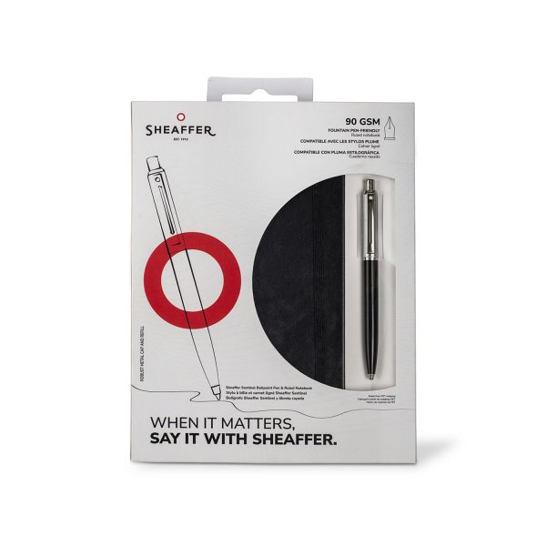 PEN SHEAFFER SENTINEL 321 HANGSELL BLACK WITH CHROME TRIM BP WITH MEDIUM NOTEBOOK