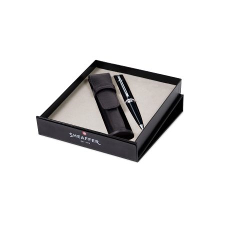 GIFT SET SHEAFFER 300 G9312 GLOSSY BLACK WITH CHROME TRIM BP WITH PEN POUCH