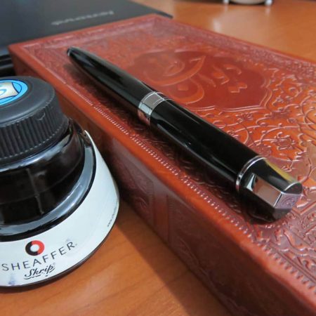 PEN SHEAFFER 300 E9312 GLOSSY BLACK WITH CHROME TRIM RB