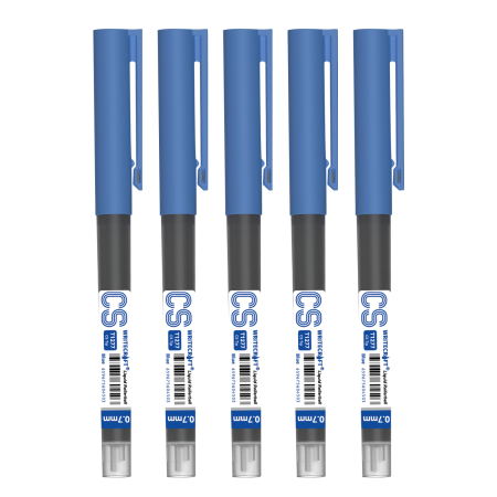 WRITECRAFT CS T1277 Liquid Roller Ball Pen 0.7 mm - Blue Inck - Waterproof Quick Dry Ink - Pack of 5