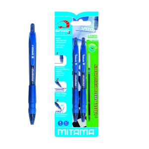 Mitama Click-Clip Semi Gel Ink Pen - Blue 0.7 mm - 2 pcs.  + 2 refill_61703