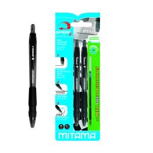 Mitama Click-Clip Semi Gel Ink Pen - Black 0.7 mm - 2 pcs._61704