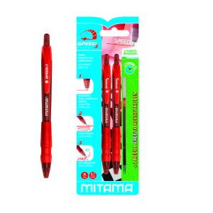 Mitama Click-Clip Semi Gel Ink Pen - Red 0.7 mm - 2 pcs.  + 2 refill_61705