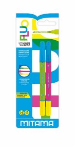 Mitama Double Highlighter With Chisel Tip and High Fluorescence - 2 pcs_61893