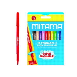 MItama Superwashable Triangular Felt Tip Pens 3 mm - 12 pcs_61995