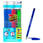 Mitama 1.0mm Ballpoint Pens - M Tip - 10 Blue + 5 Black + 3 Red + 2 Green / Smooth-Flowing Ink / Anti Slip Grip / Resistant Tip_62563