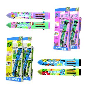 Mitama Click-Clip Pen 10 Colors - Top Ten Fantasy Stem - Assorted Body Colour_62565