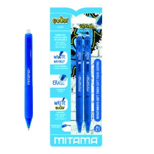Mitama Click-Clip Erasable Gel Ink Pen - Goody Blue - 2 pcs_62804