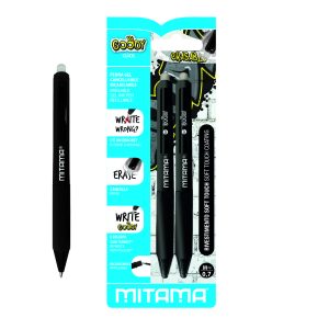 Mitama Click-Clip Erasable Gel Ink Pen - Goody Black - 2 pcs_62805