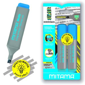 Mitama Highlighter Pencil Effect Grey chisel tip 5mm / Blister 2 pcs_62925