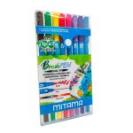 Mitama Brush Pen - Dual Tip - Set of 8 colours + 1 Paintbrush - For Writing & Colouring_62940