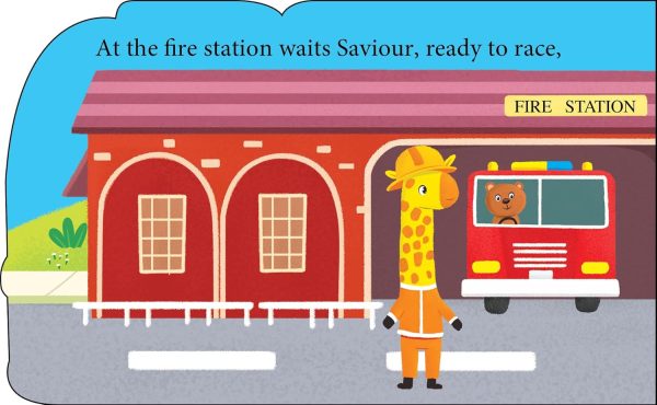 Cutout Board Book : Fire Truck - Small Wheel for Children's Activity | Picture | Cute Rhymes | Wonderful Gift for Kids; 1+ Ages