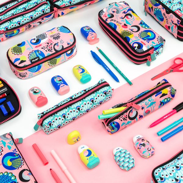 Milan Erasers With Pencil Sharpener Capsule Peacock