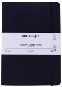WriteCraft Executive Limited Edition Notebook | Notebook for Gifting | Office & Stationery Notebook | A5 , Ruled , 176 + 16 Pages, Flexibound , Pack of 1 - Black