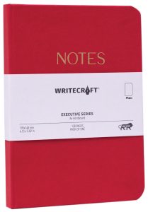 WriteCraft Executive Series Notebook | Notebook for Gifting | Office & Stationery Notebook | Hardbound | A6 , Plain , 128 Pages , Pack of 1 - Cherry