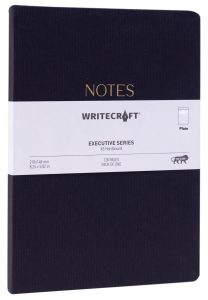 WriteCraft Executive Series Notebook | Notebook for Gifting | Office & Stationery Notebook | Hardbound | A5 , Plain , 128 Pages , Pack of 1 - Black