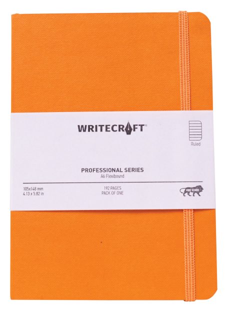 WriteCraft Professional Series Notebook | Notebook for Gifting | Office & Stationery Notebook | Flexibound | A6 , Ruled , 192 Pages , Pack of 1 - Mandrin