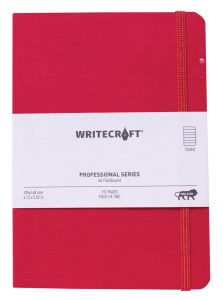 WriteCraft Professional Series Notebook | Notebook for Gifting | Office & Stationery Notebook | Flexibound | A6 , Ruled , 192 Pages , Pack of 1 - Cherry
