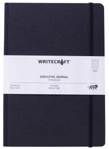 WriteCraft Executive Journal Notebook | Notebook for Gifting | Office & Stationery Notebook | Hardbound | A5 , Ruled , 192 Pages , Pack of 1 - Black
