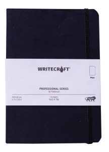 WriteCraft Professional Series Notebook | Notebook for Gifting | Office & Stationery Notebook | Flexibound | A6 , Plain , 192 Pages , Pack of 1 - Black