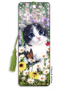 Artgame_3D Bookmark KITTEN FLOWERBED
