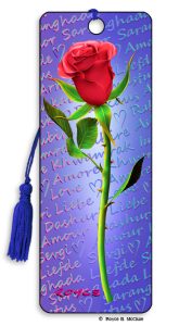 Artgame_3D Bookmark RED ROSE