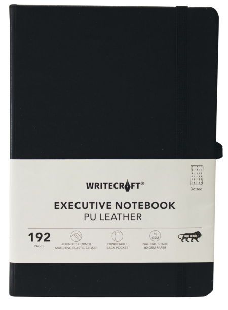 WRITECRAFT Notebook A5 Black with PU Leather Strap