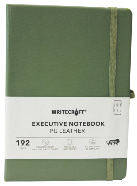 WRITECRAFT Notebook A5 Nile Green with PU Leather Strap