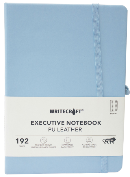 WRITECRAFT Notebook A5 Sky Blue with PU Leather Strap