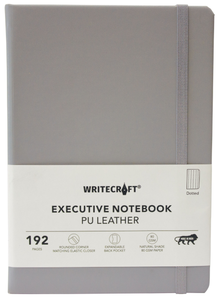 WRITECRAFT Notebook A5 Grey with PU Leather Strap