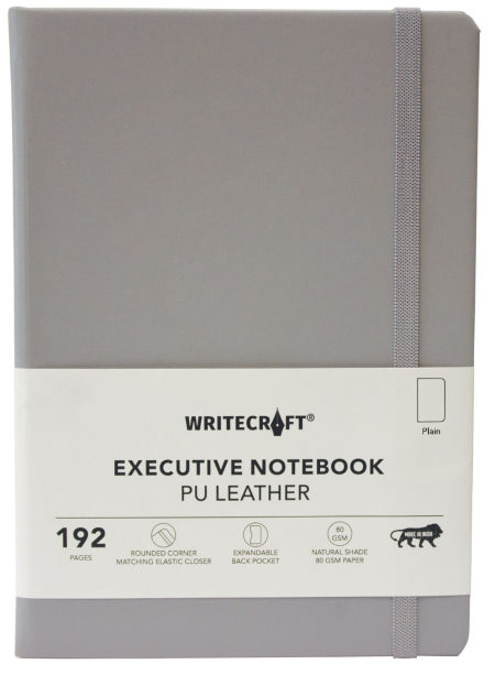 WRITECRAFT Notebook A5 Grey with PU Leather Strap