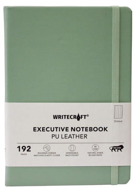 WRITECRAFT Notebook A5 Pastel Jade with PU Leather Strap