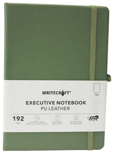 WRITECRAFT Notebook A5 Nile Green with PU Leather Strap