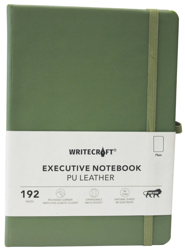 WRITECRAFT Notebook A5 Nile Green with PU Leather Strap