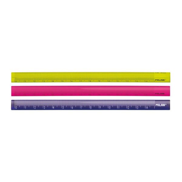 Milan_Triangular Rulers 15 cm, Vibrant Colourful Acid Series, Transparent Rigid Plastic, Ergonomic Design, Precision Drawing Tool - 1 Pcs.
